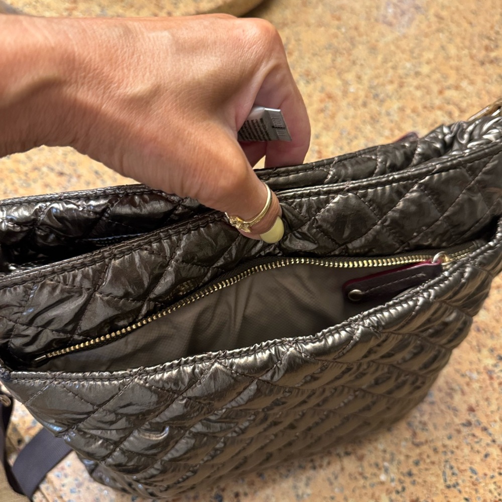 MZ Wallace Metallic Quilted Backpack
